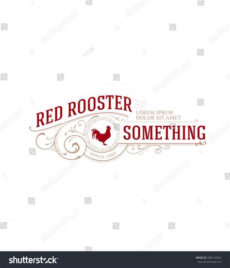 Red Rooster Vintage Logo Stock Vector Royalty Free 680116924