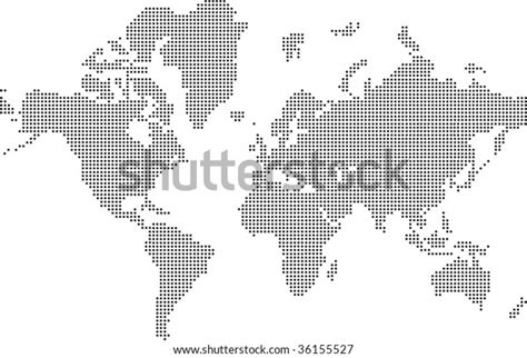 Black And White Illustrated World Map Vector