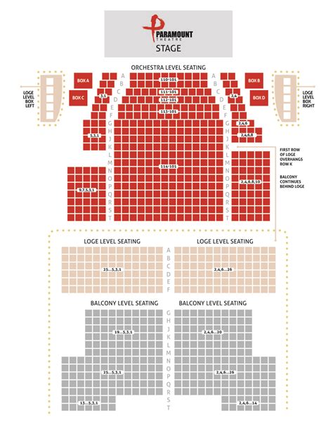 Seating Chart And Policies Paramount Theatre