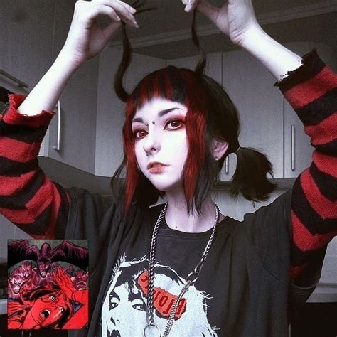 「⁶₆⁶」┊⋅ʚ𝑳𝒊𝒍 𝒍𝒊𝒍𝒂ɞ Goth Hair Aesthetic Girl Cute Hairstyles