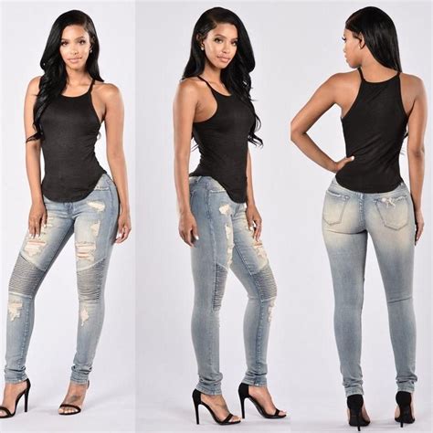 2019 Women Slim Denim Straight Biker Skinny Ripped Jeans Ladies Stretch Ripped Sexy Skinny Jeans