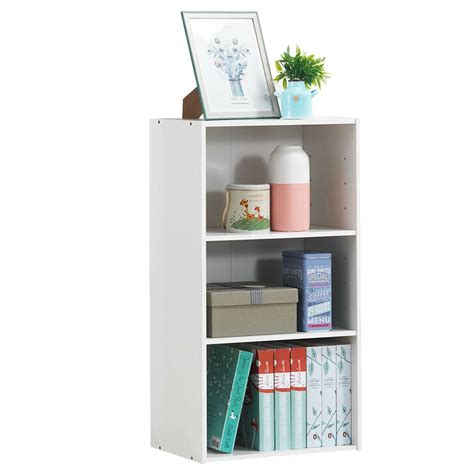 Gymax 3 Tier Open Shelf Bookcase Multi Functional Storage Display