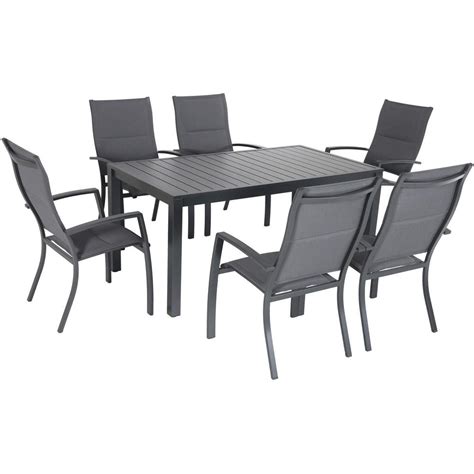 Check spelling or type a new query. Hanover Naples 7-Piece Aluminum Outdoor Dining Set with 6 ...