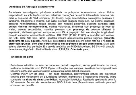 Anotação De Enfermagem óbito