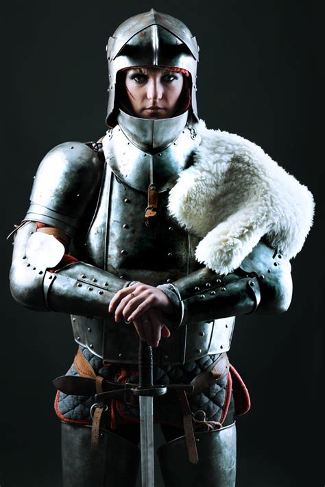 Wearing A Armor Of The Female Knight Stock Photo Free Download