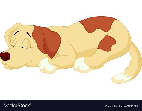 Cute Dog Cartoon Sleeping Royalty Free Vector Image