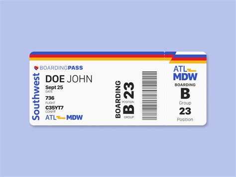 Southwest Boarding Pass Redesign By Bill Sioholm On Dribbble
