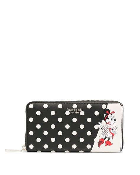 Kate Spade Minnie Mouse Polka Dot Print Wallet In Black Lyst