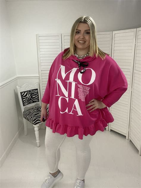 Hot Pink Monica Frill Hoodie Sparkles Boutique