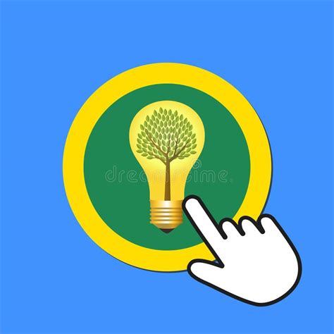 Lightbulb With Tree Inside Icon Eco Energy Concept Stock Vector