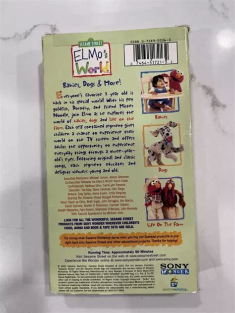 Elmos World Babies Dogs And More Vhs 2000 Sesame Street Sony