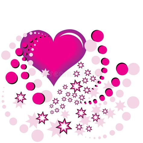Pink Heart And Star Stock Vector Illustration Of Glossy 7860124