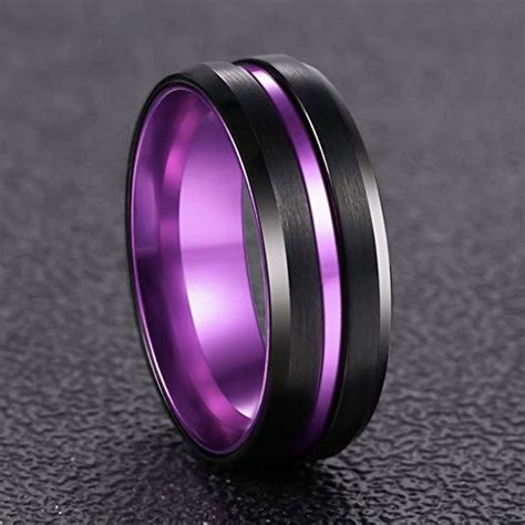 8mm Unisex Or Mens Wedding Tungsten Carbide Wedding Ring Band Black