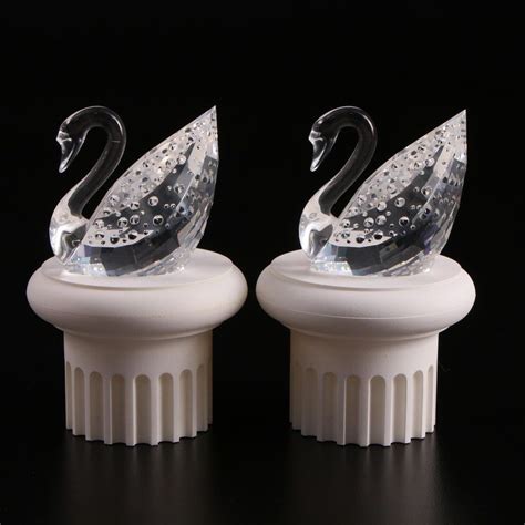 Swarovski 100th Anniversary Silver Crystal Swan Figurines Swan