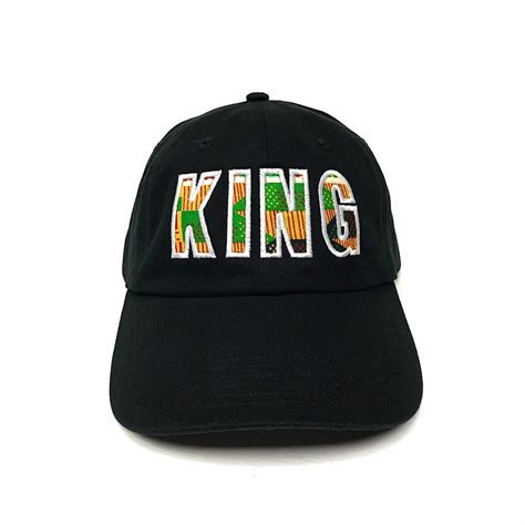 King Cap Applique Kente Print Fabric Baseball Cap Ts For Etsy