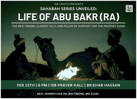 Feb 15 The Life Of Abu Bakr RA Islamic Society Of Baltimore