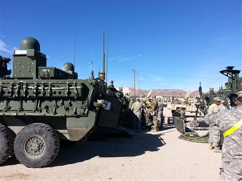 Networked Stryker Unit On The Move At National Training Center