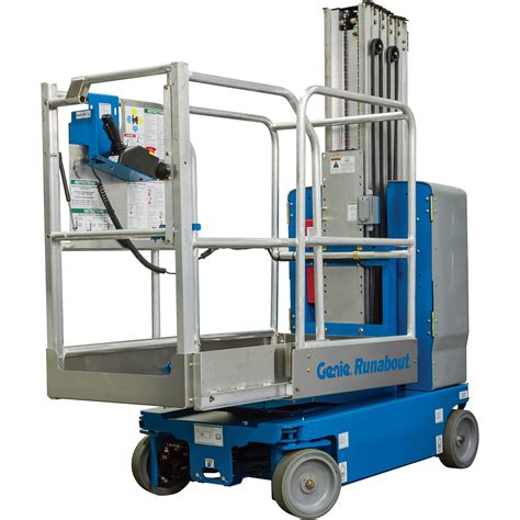 Genie Runabout Lift With Extension Deck — 12ft Lift 500 Lb Capacity