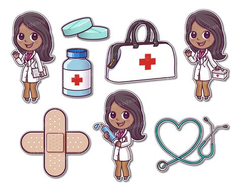 Cute Doctor Clipart Hospital African American Girl Female Etsy Clip
