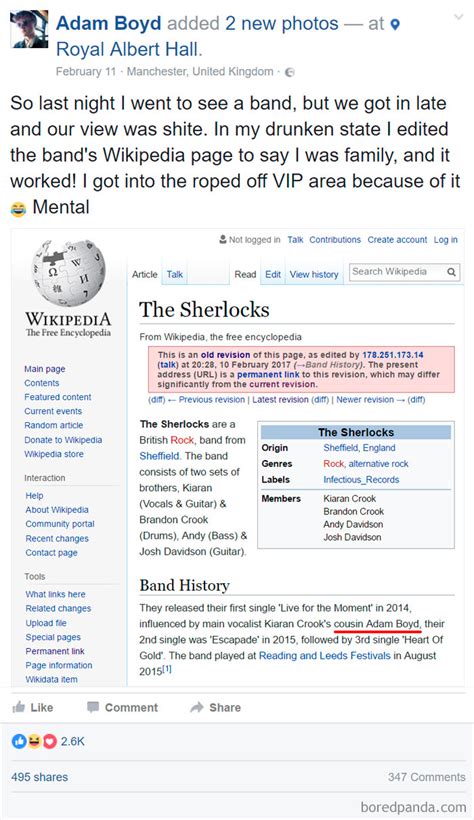 ≡ 20 Of The Funniest Wikipedia Edits By Internet Trolls Brain Berries