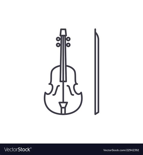 Violin Line Icon Concept Linear Royalty Free Vector Image