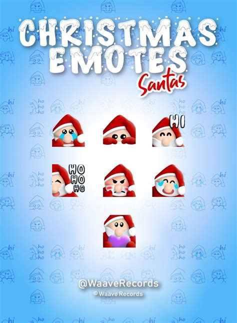 Christmas Emotes Twitch Emotes Santa Claus Etsy Uk