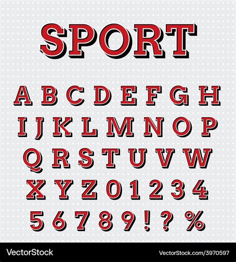 Sport Style Letters Set Royalty Free Vector Image