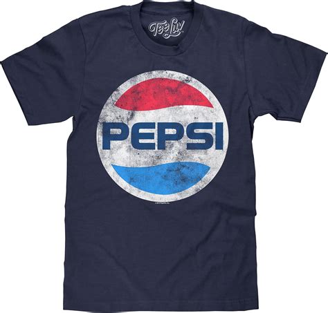 Pepsi Classic Logo Licensed T Shirt Navy Heather Amazon Ca Clothing