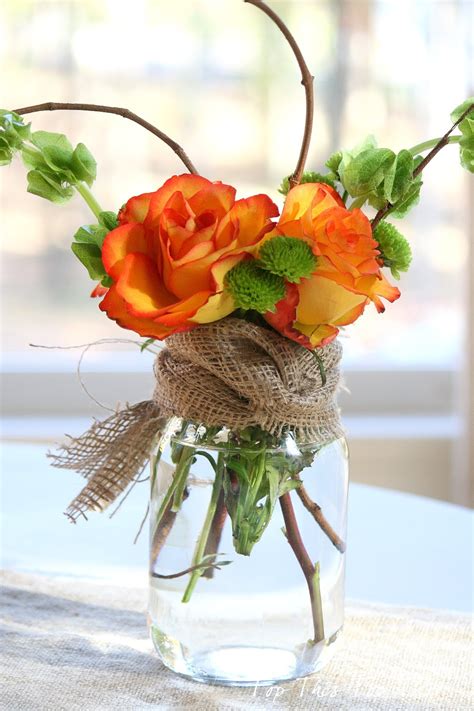 Fall Mason Jar Flower Arrangement Mason Jar Crafts Love