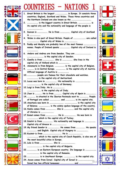 Countries 1 Worksheet Free Esl Printable Worksheets Made By