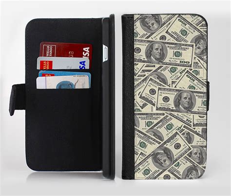 The Hundred Dollar Bill Ink Fuzed Leather Folding Wallet Credit Card C