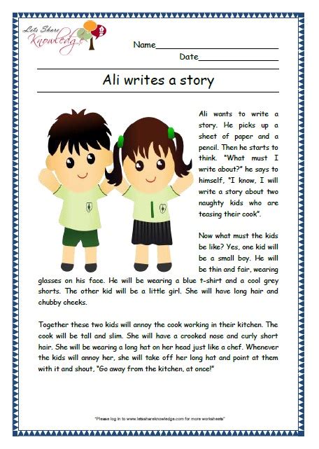 Comprehensions For Grade 2 Ages 6 8 Worksheets Lets Share Knowledge