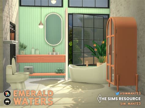 The Sims Resource Mid Century Collection Emerald Waters Bathroom