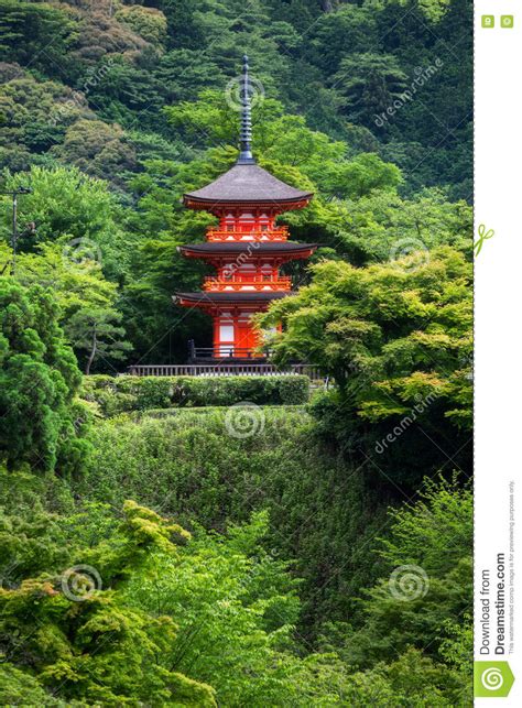 Red Pagoda In Kiyomizu Dera Temple Stock Photo Image Of Asia