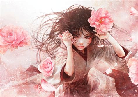 Anime Flower Girl Wallpapers Wallpaper Cave