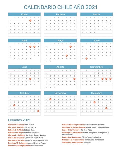 Calendario 2021 Para Imprimir Anual Y Mensual Información Imágenes