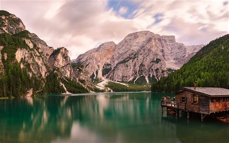 Herunterladen Hintergrundbild Italien Sommer Dolomiten Den See