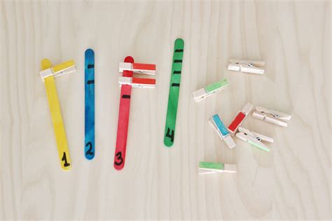 Popsicle Stick Clothespin Colour Match Toddler At Play