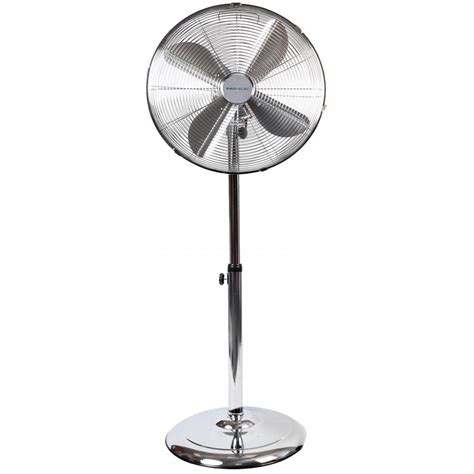 Pedestal Floor Standing Fan Chrome Metal Oscillating Electric 3 Speed