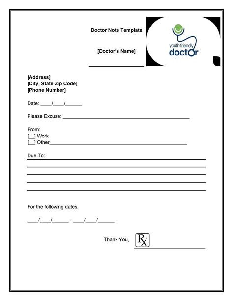 Doctors Notes For Work Template