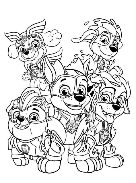 The heroic mighty pups are on a roll t. Kids-n-fun.com | Coloring page Paw Patrol Mighty Pups Paw ...