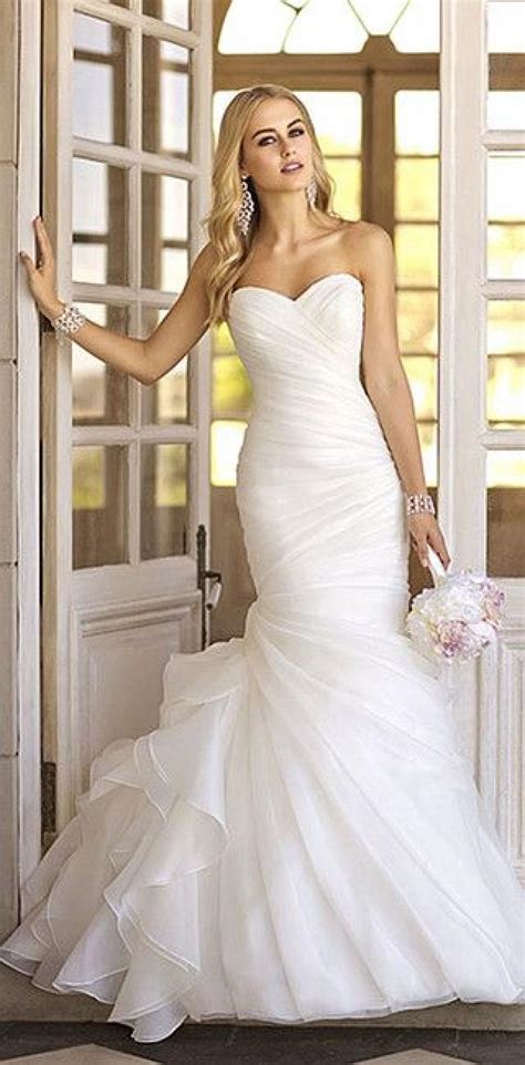 Strapless ruched mermaid tulle wedding dress. Sweetheart Neckline Ruched Bodices Mermaid Wedding Dress ...
