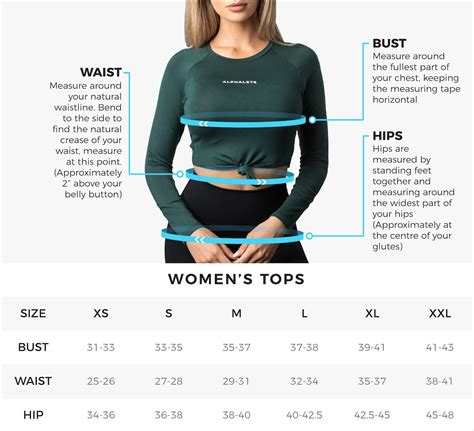Womens Size Guide Alphalete Support