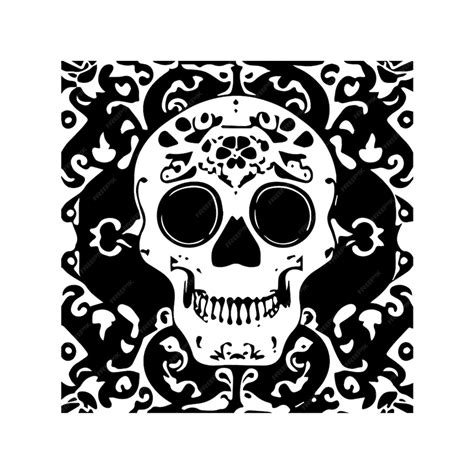 premium vector mexican skull drawing