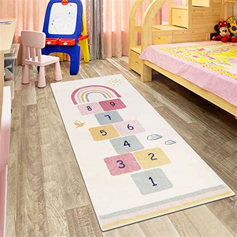 Hiiarug Hopscotch Kids Rug 27 X63 Fun And Educational Playroom Rug