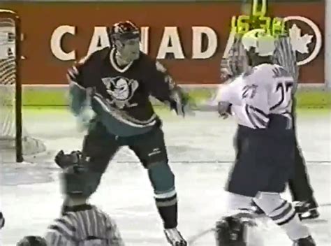 Stu Grimson Vs Georges Laraque February 24 1999 Anaheim Ducks Vs