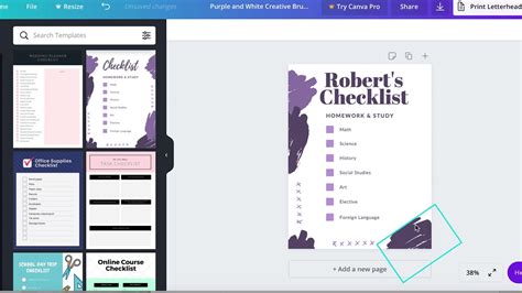 How To Make A Printable Checklist In Canva Youtube