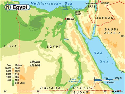 Egypt Physical Map By From Worlds Largest Map Store
