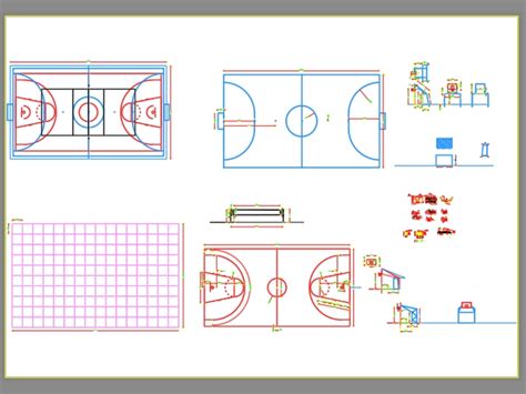 Basketball Court In Autocad Cad Download 5732 Kb Bibliocad