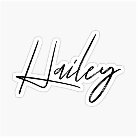 Hailey Calligraphy Stickers Redbubble